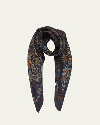 Etro Floral Silk Square Scarf