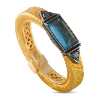 Konstantino 18K Yellow Gold Black Diamond and Topaz Ring KS07-050426