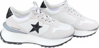 Vintage Havana Womens Glitter Star Wedge Runner Sneakers In Grey