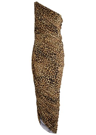 Norma Kamali Diana XL Leopard Stretch-jersey Maxi Dress - Brown - S (UK8-10 / S)