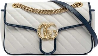 Gucci Pre-owned Gucci Medium GG Marmont Matelasse Diagonal Calfskin Torchon Shoulder Bag Ladies LCNP1H1VD8UNXSO0