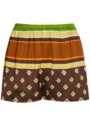 Faithfull The Brand Tia Patterned Satin Shorts - Stripe - S (UK8-10 / S)