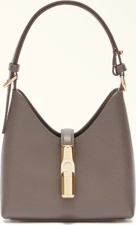 Furla Iride Mini Bag Urban Gray Textured Leather Woman