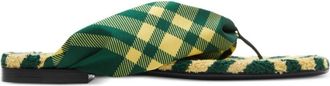 Burberry Green Slip On Slides