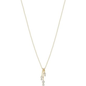Zo&euml; Chicco Diamond Drop Pendant Necklace in 14K Yellow Gold at Nordstrom, Size 18
