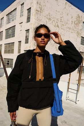 Free People Movement Pillow Puffer Jacket Womens Black Pullover BUU1242