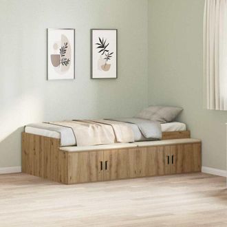 vidaXL Cama Con Almacenamiento Roble Artisan 80 X 200 Cm Vidaxl