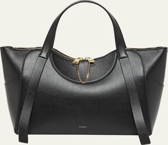 Givenchy Facet Small Chain-Embellished Leather Top-Handle Bag