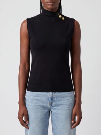 Alberta Ferretti Top a lupetto in seta e cashmere con viti metalliche