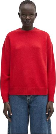 Anine Bing Lee Crew Sweater - Dames - Ronde hals truien - Rood - XS - Kasjmier - Truien & Vesten