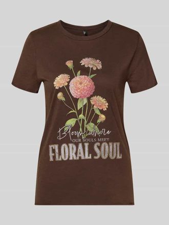 Only Regular Fit T-Shirt aus reiner Baumwolle ONLLUCY in Mittelbraun Mel, Gr&ouml;&szlig;e XL