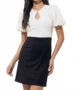 Adelyn Rae Eris Colorblock Mini Dress In Black White