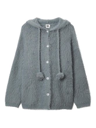 B+ab hooded pom-pom cardigan - Grey