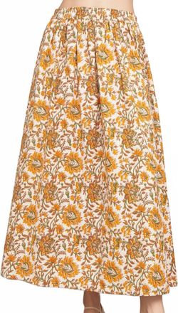En Cr&egrave;me Manor Maxi Skirt In Natural Yellow Green