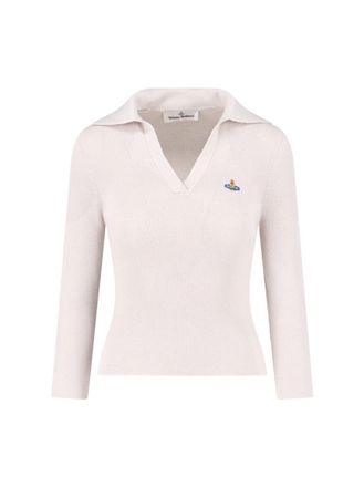 Vivienne Westwood Marina Cream Polo With Multicolor Orb Logo