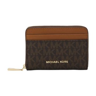 Michael Kors Wallets & Cardholders, female, Multicolor, Size: ONE SIZE Jet Set Small Signature Logo Zip-Around Card Case