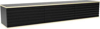Vente-Unique Mueble de TV colgante con 3 puertas de MDF - Negro y Dorado - ALESAR de Pascal MORABITO