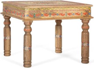 Giner&Colomer Mesa de centro en madera de mango y detalles pintados a mano