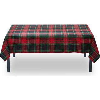 Tag Christmas Plaid Tablecloth Red Multi Cotton Machine Washable at Nordstrom