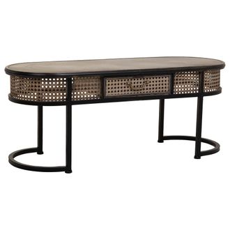 Wanderlust Deco Mesa Auxiliar De Metal Marr&oacute;n 110x42x45