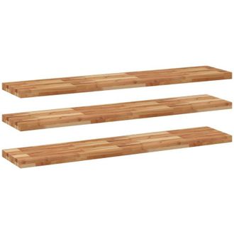 vidaXL Estante Flotante 3 Uds Madera Acacia Acabado Aceite 120x30x4 Cm Vidaxl