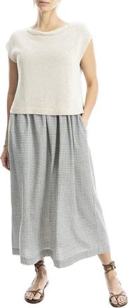 Max Studio Two-Fer Linen-Blend Maxi Dress