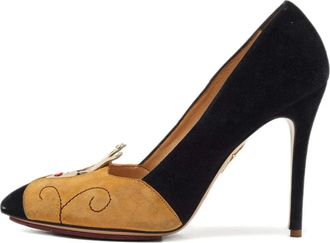 Charlotte Olympia pre-owned 110mm appliqu&eacute; pumps - Black