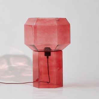 Maisons du monde L&aacute;mpara de vidrio rojo