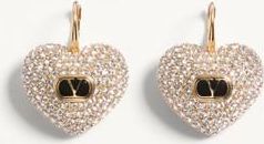 Valentino Garavani Coeur Royal Metal, Enamel And Swarovski Crystal Earrings Woman GOLD/BLACK/CRYSTAL UNI