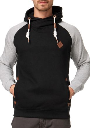 Indicode Kapuzensweatshirt INDICODE INMarybank, Herren, Gr. M, schwarz, Sweatware, Obermaterial: 60% Baumwolle, 40% Polyester, unifarben mit Farbeinsatz, regul