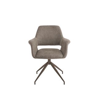 MondoViro 2 sillas giratorias de tela marr&oacute;n, 66x60 cm, 85 cm de alto