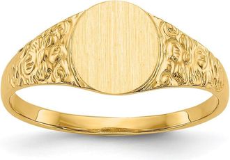 Diamond2Deal 14k Yellow Gold Closed Back Signet Ring