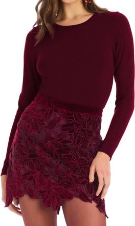 Allison New York Solid Rita Top In Oxblood
