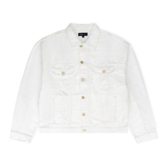 Purple White Jacquard Jacket