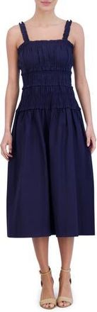 Eliza J Cotton Midi Sundress in Navy at Nordstrom Rack, Size 10
