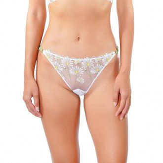 Huit Danse De Fleurs Bikini Bottom - Plus In Blanc