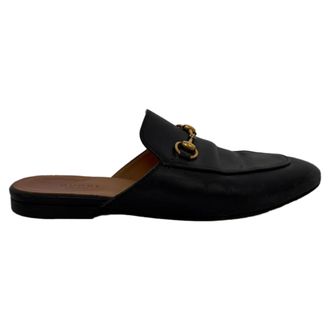 Gucci Gucci Princetown Mules in Zwart Leer