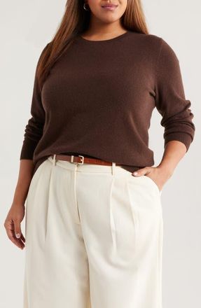 Nordstrom Cashmere Crewneck Sweater in Brown Coffee at Nordstrom, Size 3 X