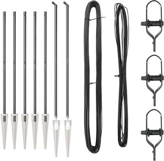 vidaXL Vidaxl - Fence Posts Manual 7 pcs Grey &Oslash;32mm 170 cm Galvanised steel