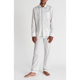 Sleepy Jones Henry Pajama Set in White Poplin at Nordstrom, Size Xx-Large