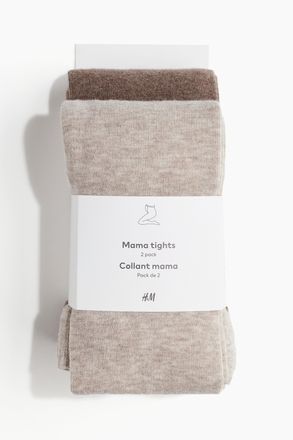 H&M MAMA 2er-Pack Feinstrick-Strumpfhosen - Beige