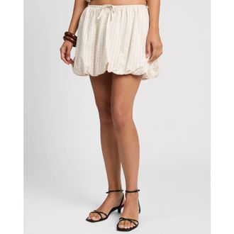 Onia Air Linen Bubble Mini Skirt in Natural at Nordstrom, Size X-Large