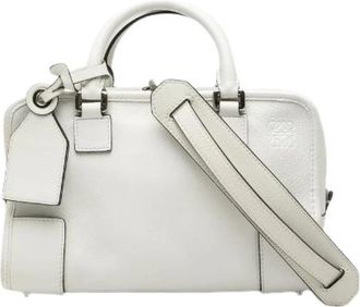 Loewe Pre-owned Handbags, female, White, Size: ONE SIZE Pre-owned Amazona 23 Leather 2way Bag