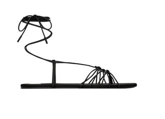 Saint Laurent Zwarte Leren Pantoffels