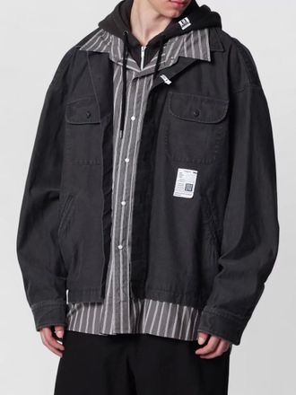 Miharayasuhiro hooded jacket striped pattern chest pockets