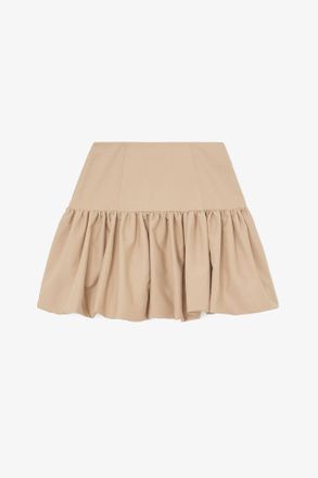 Ganni Warm Sand Skirt in Beige Cotton - Size 10/12 Organic