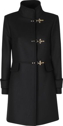 Fay Black Virginia Campus Virgin Wool-Blend Coat