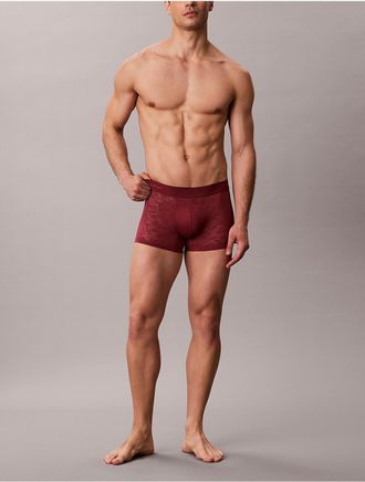 Calvin Klein Mens Sculpt Lace Low Rise Trunk - Red - XL