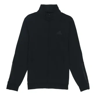 adidas M DK TJ Solid Color Logo Athleisure Casual Sports Jacket Black H12217