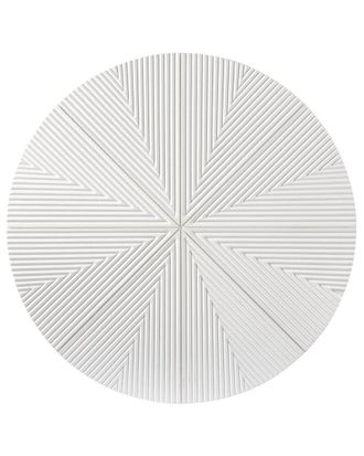 CosmoLiving by Cosmopolitan Cosmoliving By Cosmopolitan Geometric White Wood Carved Radial Wall Decor